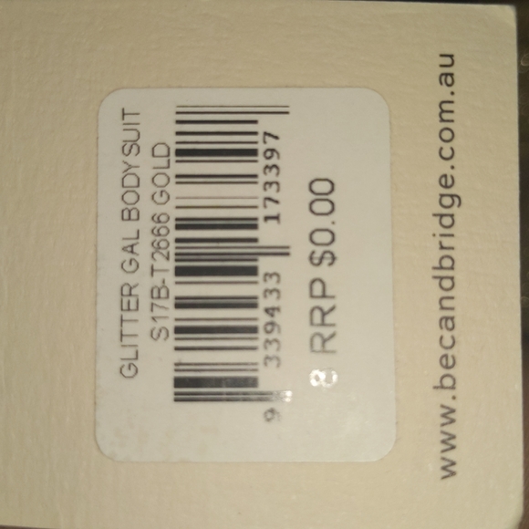 Bec & Bridge Glitter Gal Bodysuit, Deep Plunge Top, Deep V, Gold, NWT - Picture 4 of 8